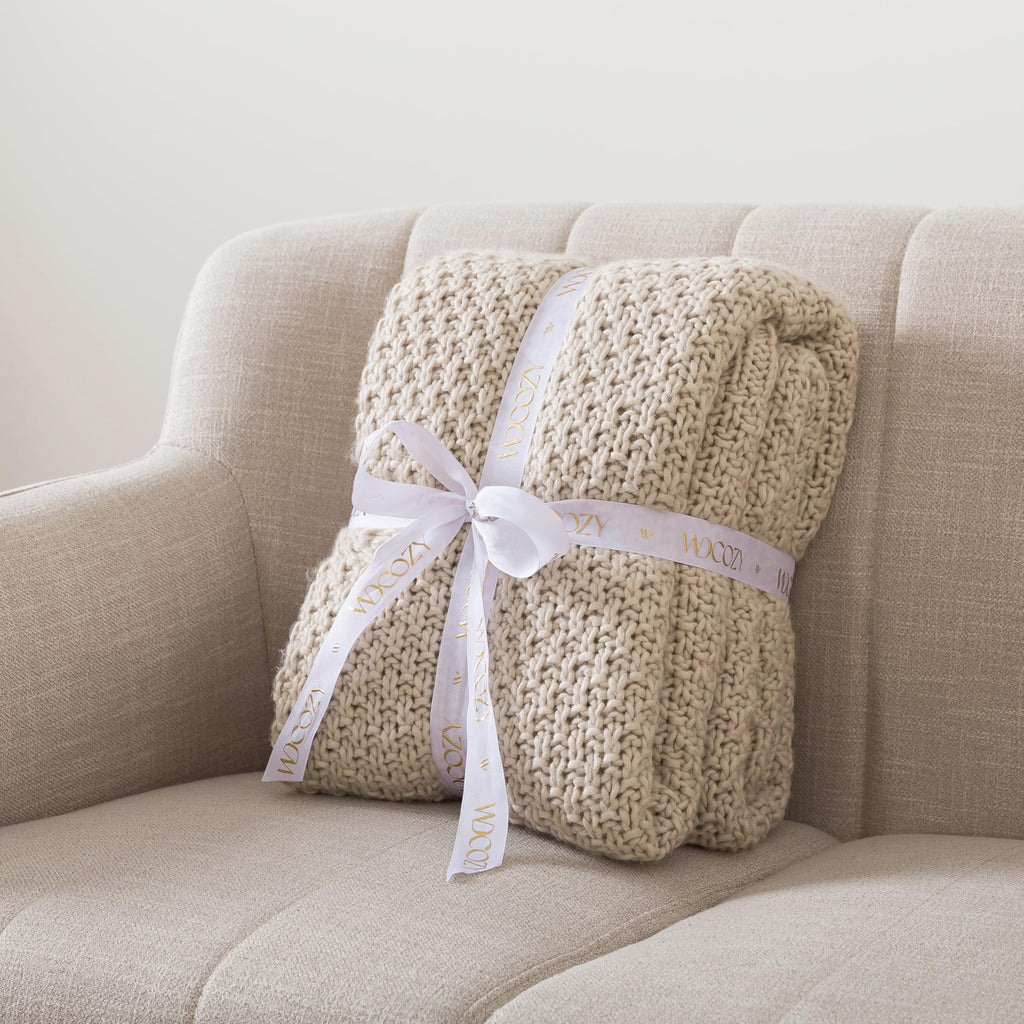 Chunky Cable Knit Throw Blanket Super Soft Warm Knitted Throw Blanket for Couch, Sofa, Chair, Bed Lightweight