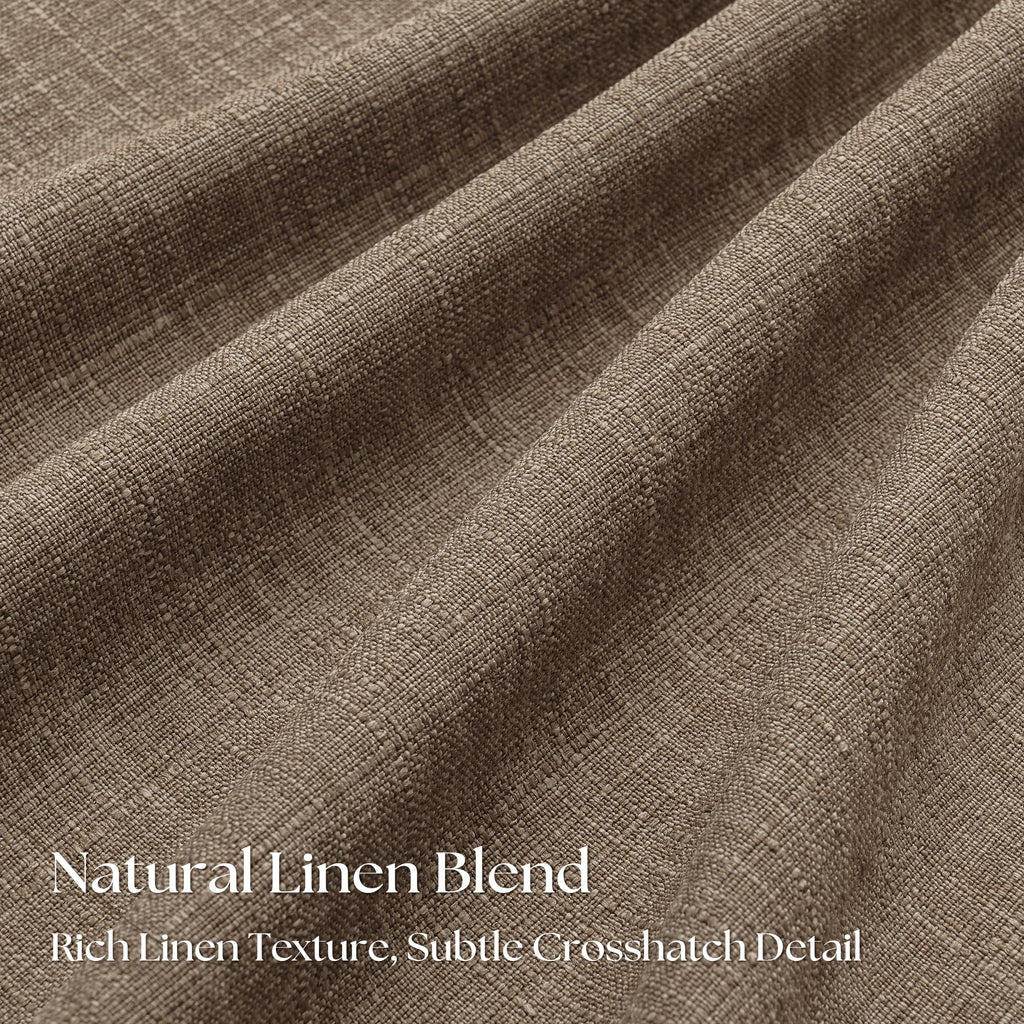 96 Inch Blackout Pinch Pleated Curtains 2 Panel Set Darkening Thick Linen Textured 100% Black Out Drapes 96 Inches