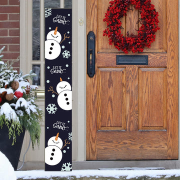 Christmas Porch Sign Let It Snow Winter Front Door Hanging Decor Welcome Wooden Vertical Indoor Outdoor Standing Sign