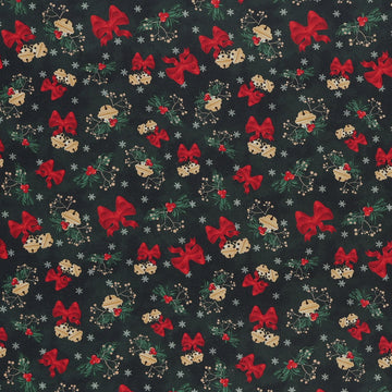 Deck The Halls Cotton Fabric, Jingle Bells Forest