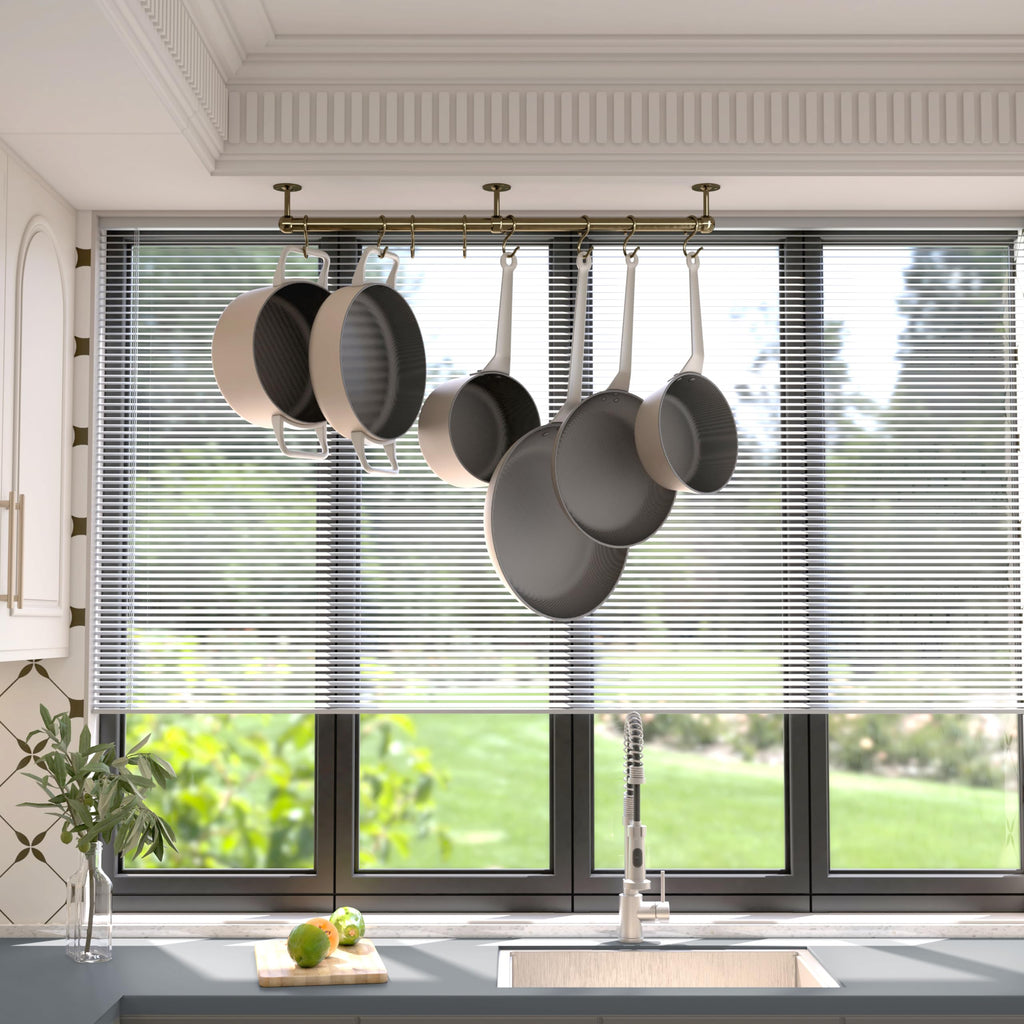 Stainless Steel Hanging Pot Rack Hanger: 23.7 Inch Pot and Pan Hanger Wall Mounted Hanging Pot Bar Rack Heavy Duty