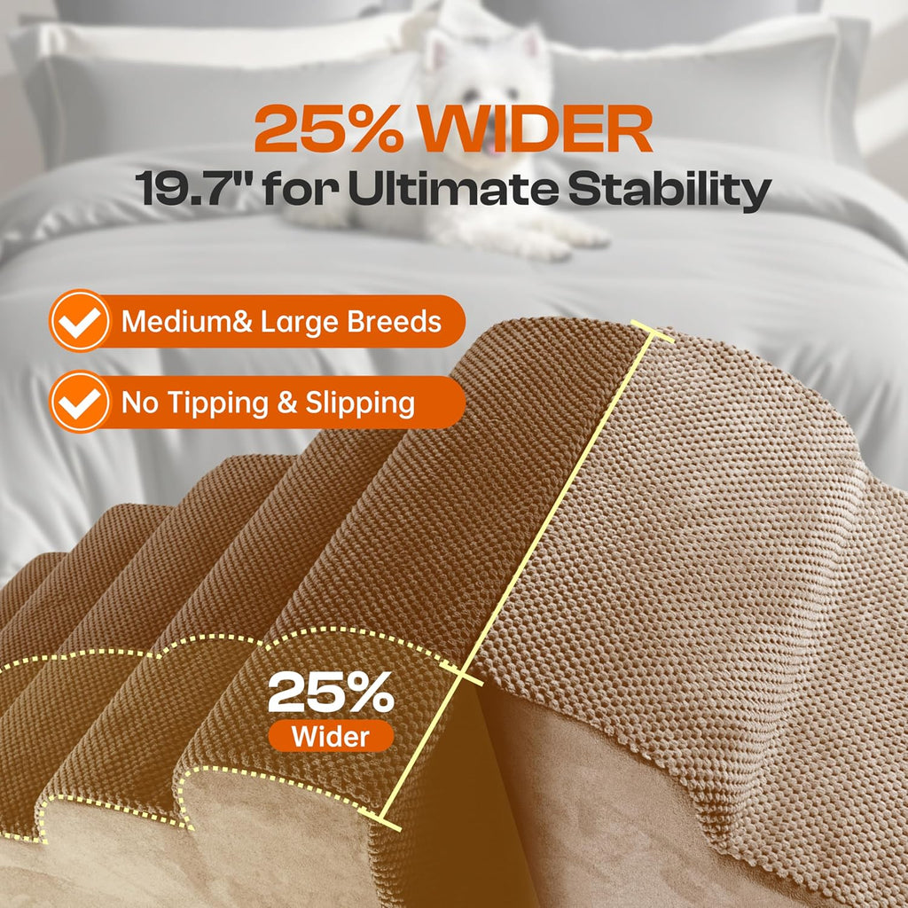 Extra Wide Dog Stairs for Large Dogs, 25" H Pet Steps for High Beds