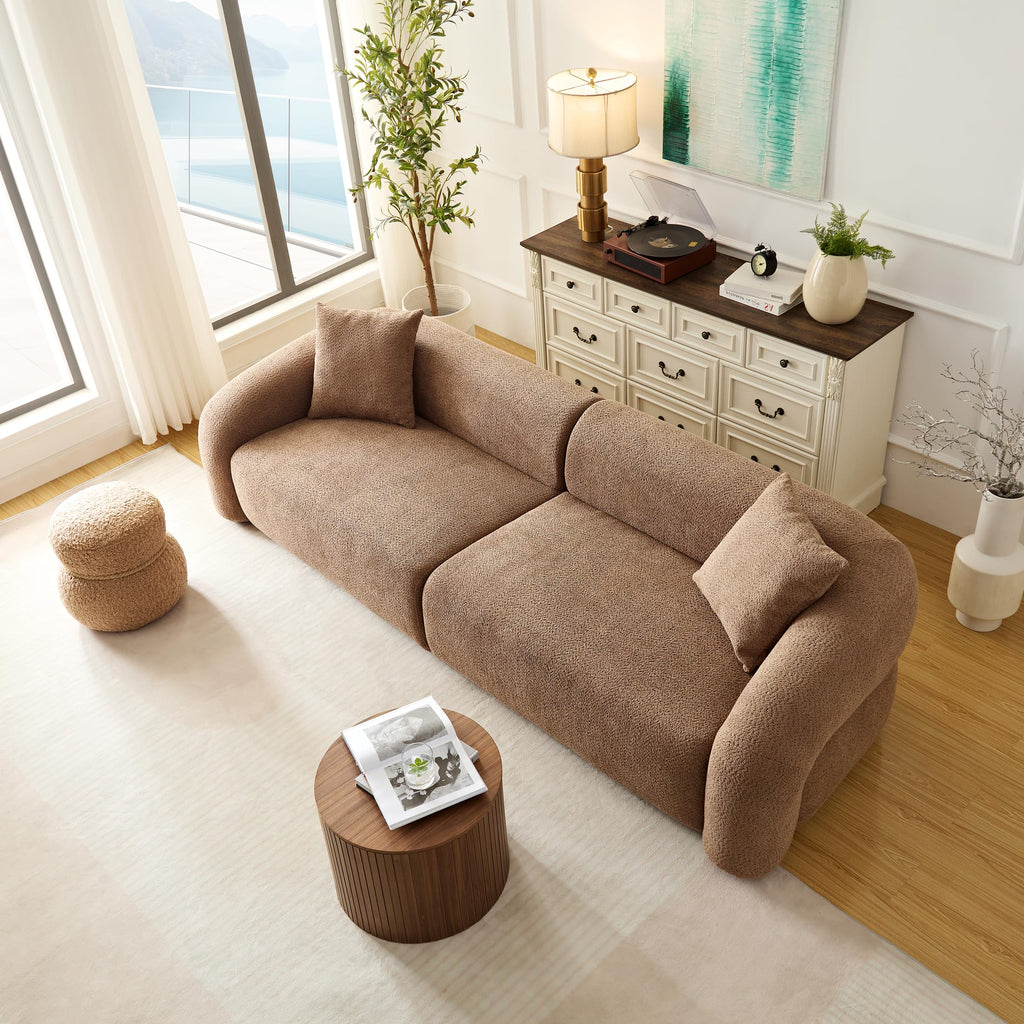 105" Modern Sectional Sofa Couch Curved Sofa Comfy Boucle Couch Cloud Loveseat Couches Oversized 3 Seater Deep Seat