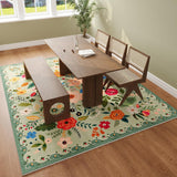 Area Rugs 9x12 Living Room Clearance Washable Boho Rug Non Slip Floral Vintage Low Pile Large Rug fo