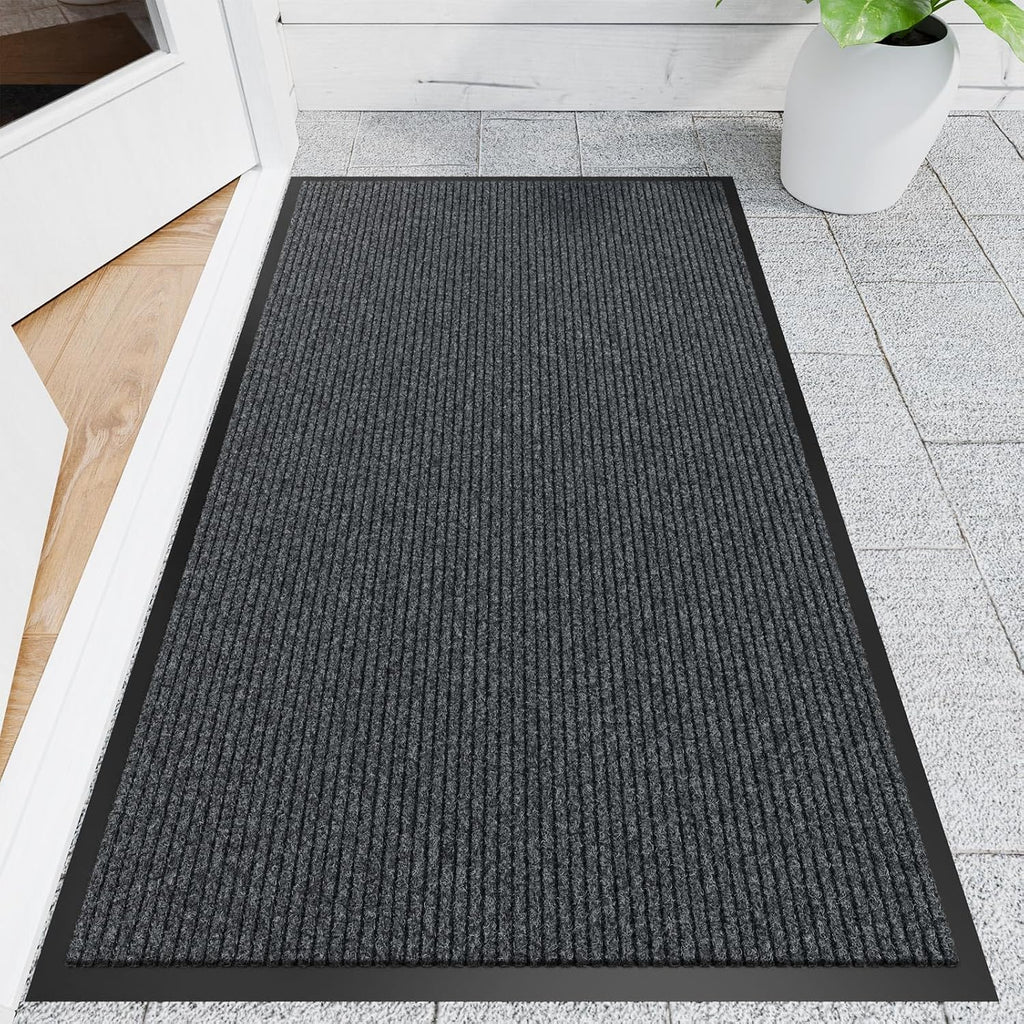 Front Door Mat, 3' x 5' Heavy Duty Indoor Outdoor Welcome Mat , Commercial Floor Entrance, Low Profile, Non-Slip