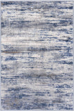 2x3 Washable Abstract Entryway Rug, Low Pile Non-Slip Carpet for Bathroom Kitchen Grey Blue