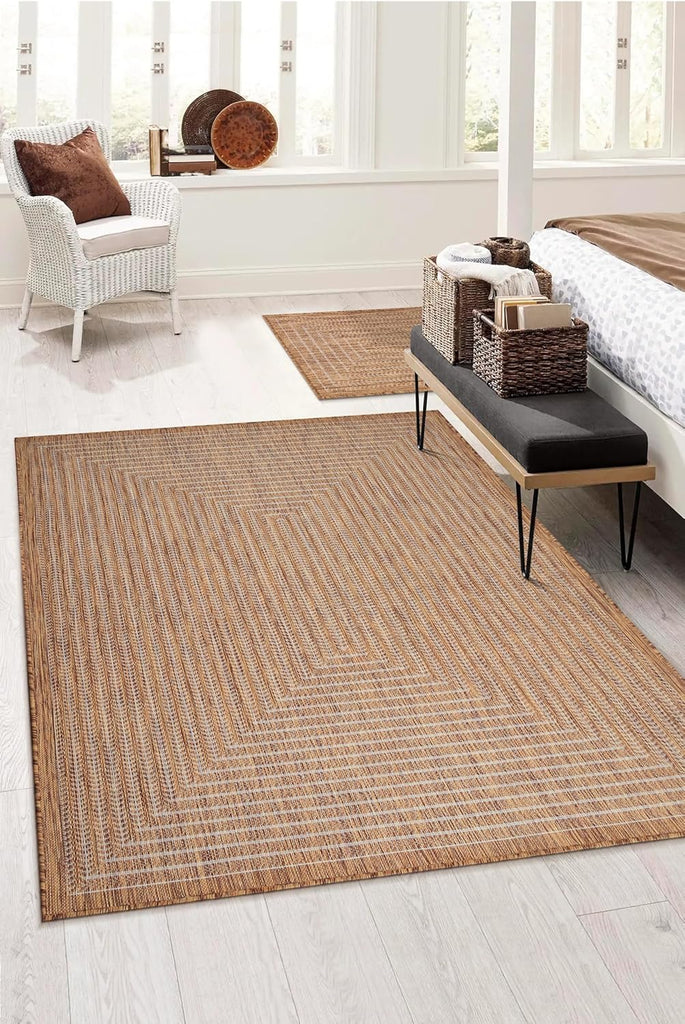 Outdoor Indoor Area Rug, Weather Resistant, Easy to Clean, Stain Resistant Floor Mat for Dining Room