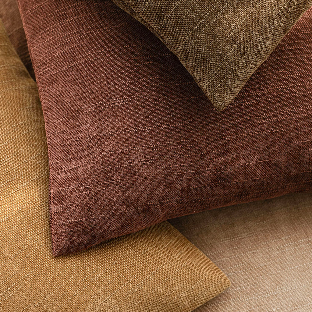 Solid Textured Chenille Throw Pillow Covers 22x22, Golden Brown