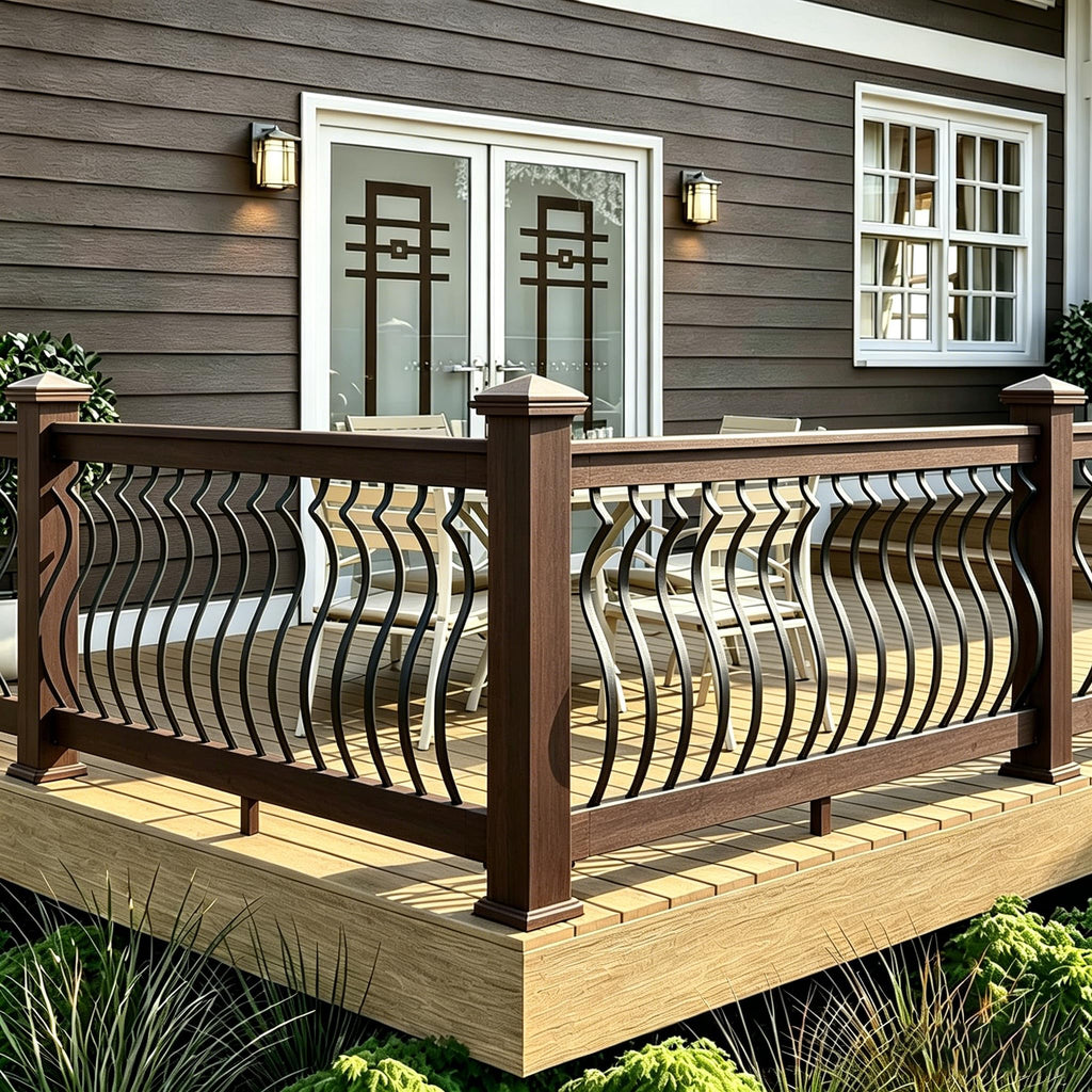 61 Pack 36" Deck Balusters with Screws, Iron Deck Railing