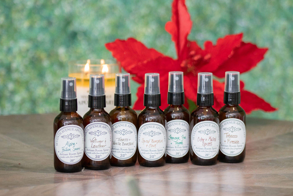 Fragrant Room Spray - White Tea + Fig - Amber Glass Bottle with Fine Mist Sprayer - Hand Poured in The USA