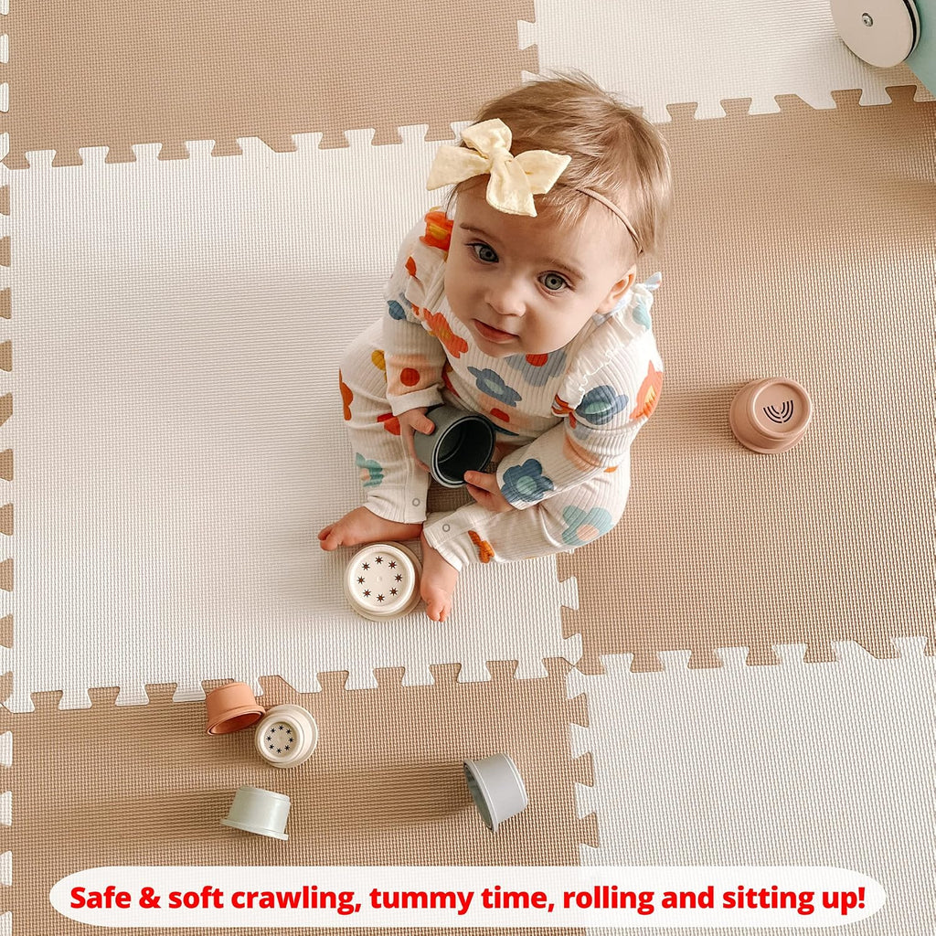 Extra Large Baby Play Mat Tiles Thick Foam Non-Toxic Floor Puzzle Mat Interlocking Activity Playmat for Infants
