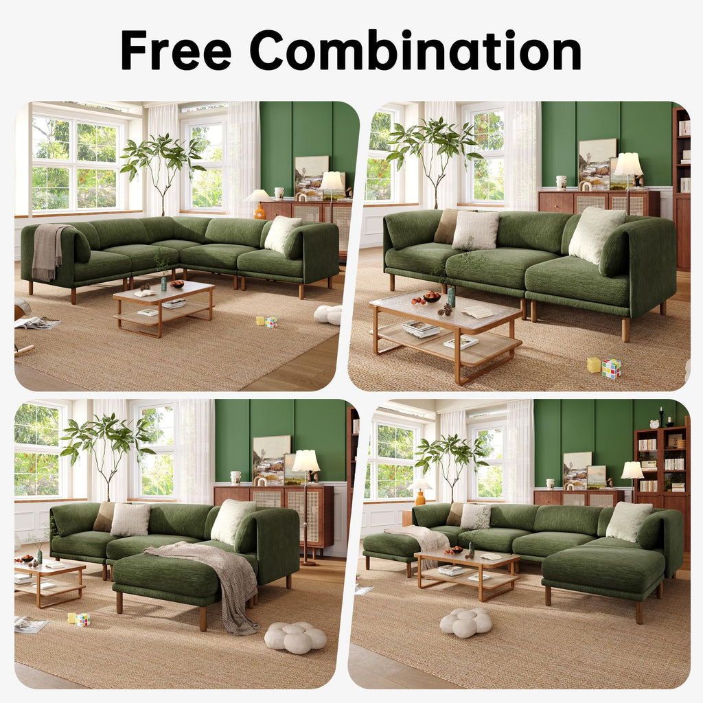 Cloud Sectional Couches, Modular Sectional Sofa, Green