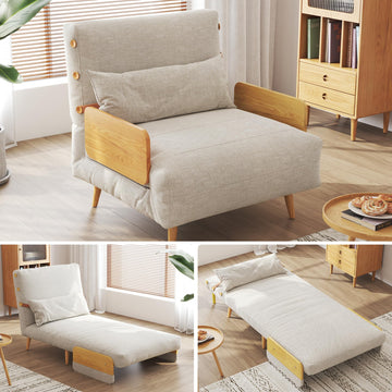 Convertible Sleeper Sofa Chair, 28" Modern Futon Chair for Adults
