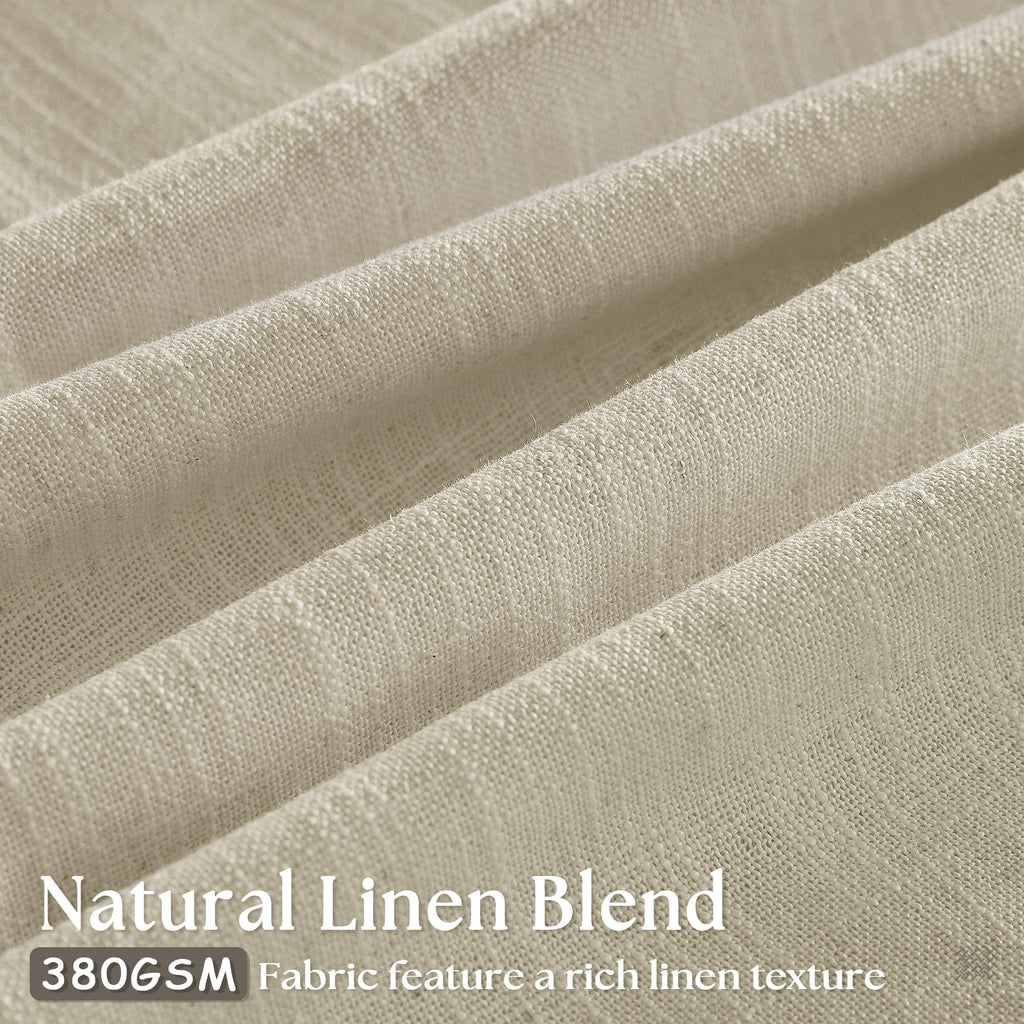 Linen Flax Curtains Pinch Pleated 102 Inch Curtains 2 Panels