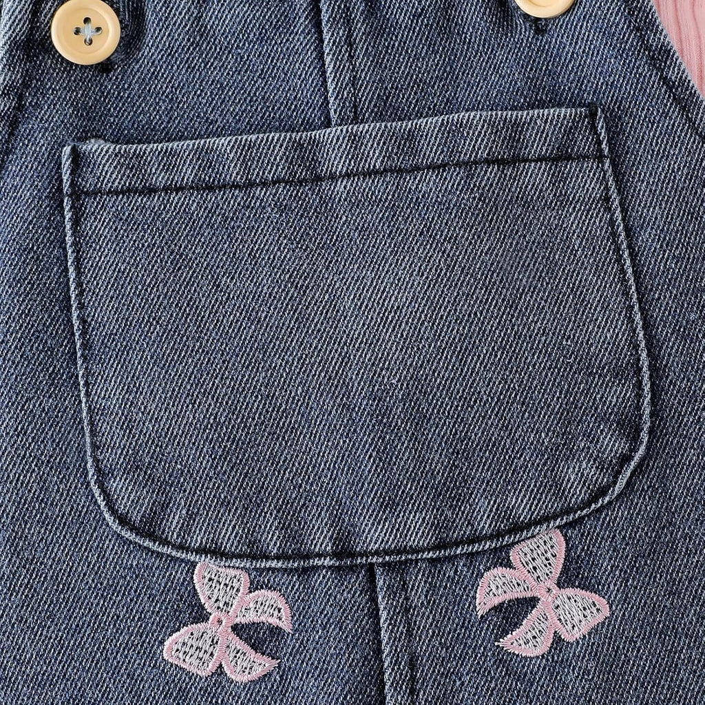 Baby Girl Clothes Newborn Romper Infant Jeans Adjustable Suspender Overalls Cute Headband 3Pcs Outfits Set
