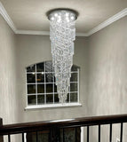 75" H Crystals Chandeliers for High Ceiling Room Light Modern Crystals Chandeliers Living Room Decor Light Fixture Crystal Chandelier Staircase Storey Foyer Chandeliers LED Blubs Included A100-B091388CY1