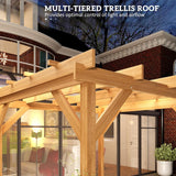 6.6' x 6.6' Outdoor Pergola with Stable Structure and Concre - Image 4
