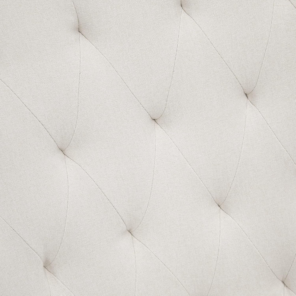 Fabric Rocking Chair, Mid-Century Wingback Accent Chair, Cream White | Armchair, Tufted, Rocker, Padded Seat, Rubber