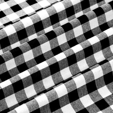 Buffalo Plaid Fabric 56x36 in Cotton Christmas Decoration, White-Black