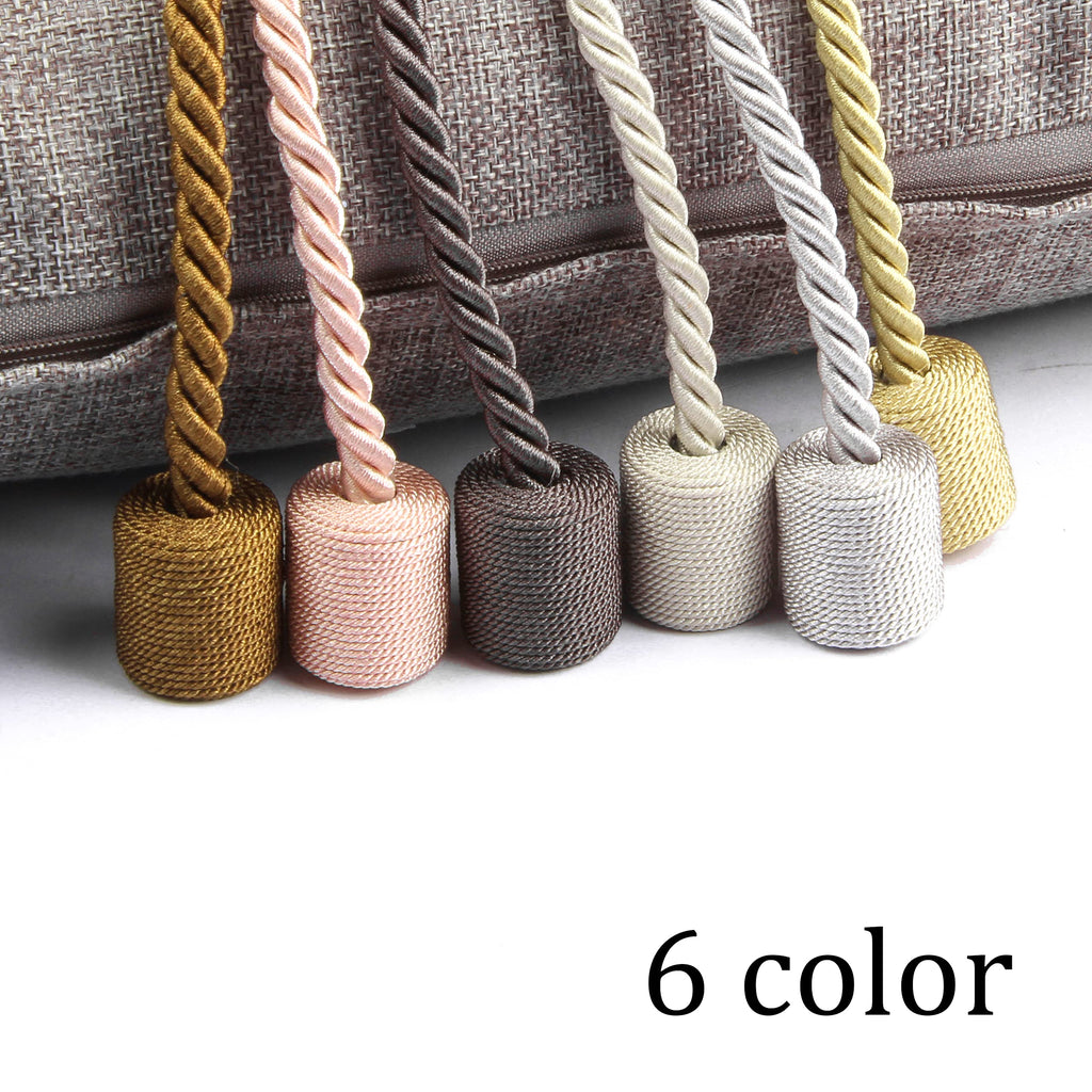 Magnetic Curtain Tiebacks Tassel Ties Backs Holdbacks Rope Convenient Drapes Handmade Home Office Decorative (Gold)