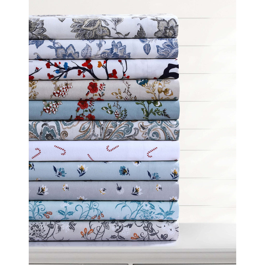 Extra Deep Pocket Flannel Sheet Set, Ayana Grey
