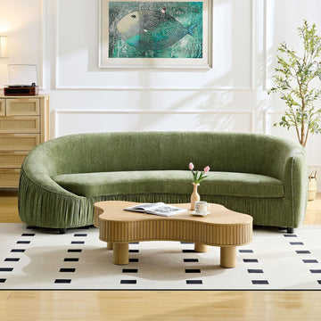 92" Oversized Curved Shaped Upholstered Modular Sectional Sofa, Minimalist 4-Seater Couch with Seat Cushions and