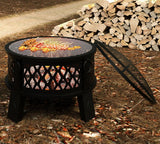 26" Steel Fire Pit with Grill & Diamond Mesh Design,360° Airflow Tech for 80% Less Smoke,XL Flames,Heavy-Duty Portable Outdoor Fire Bowl for Camping - Image 6
