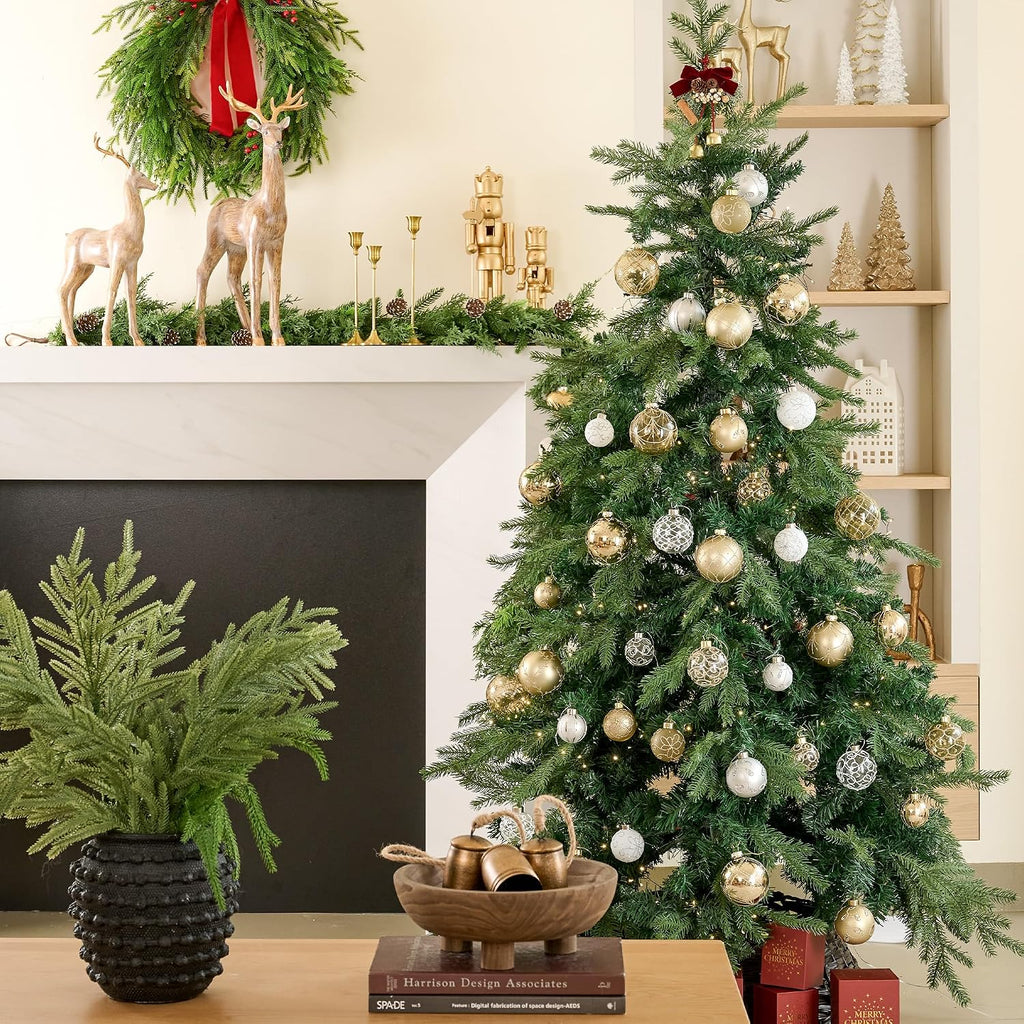 26Pcs Gold Glass Christmas Ball Ornaments, Luxury Tree Decor
