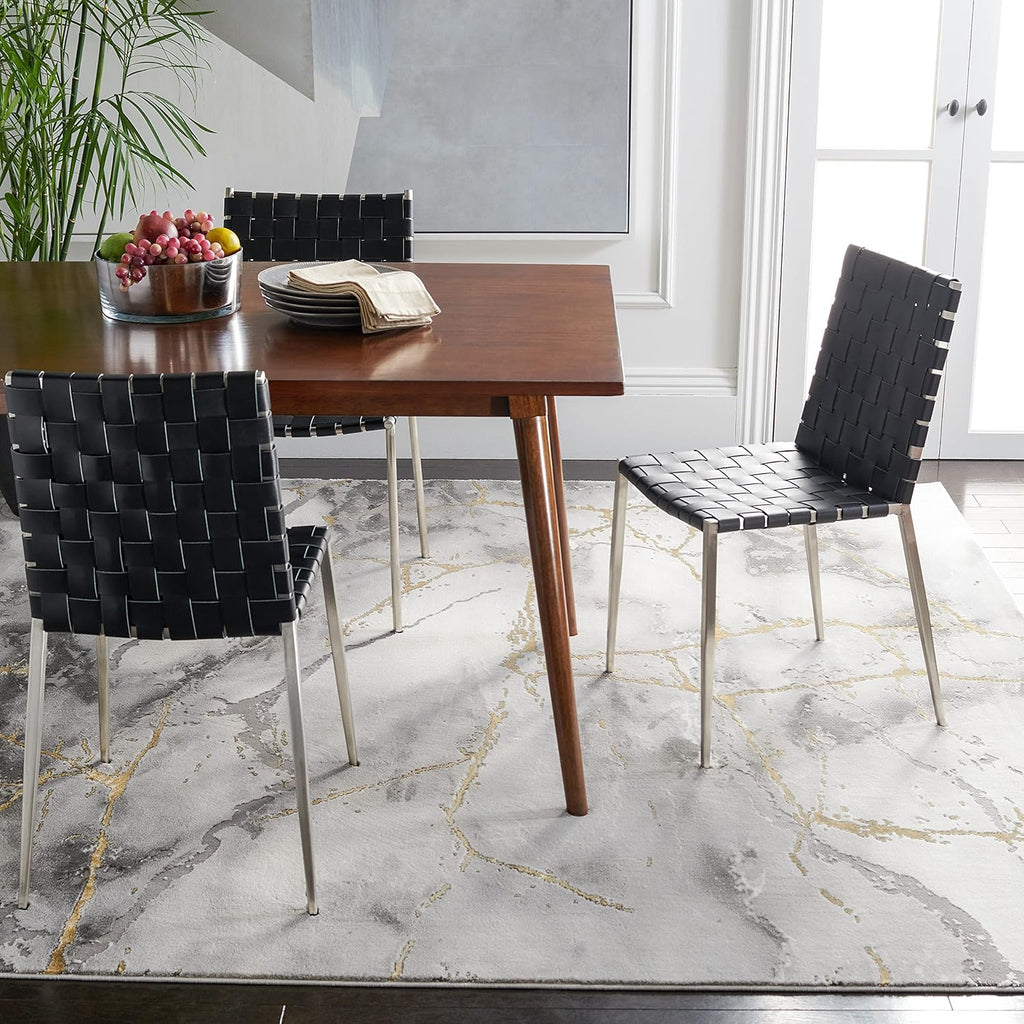 Area Rug 8x10 - Craft Collection - Large - Grey & Gold, Modern Abstract Design, Non-Shedding & Easy Cleaning, Ideal