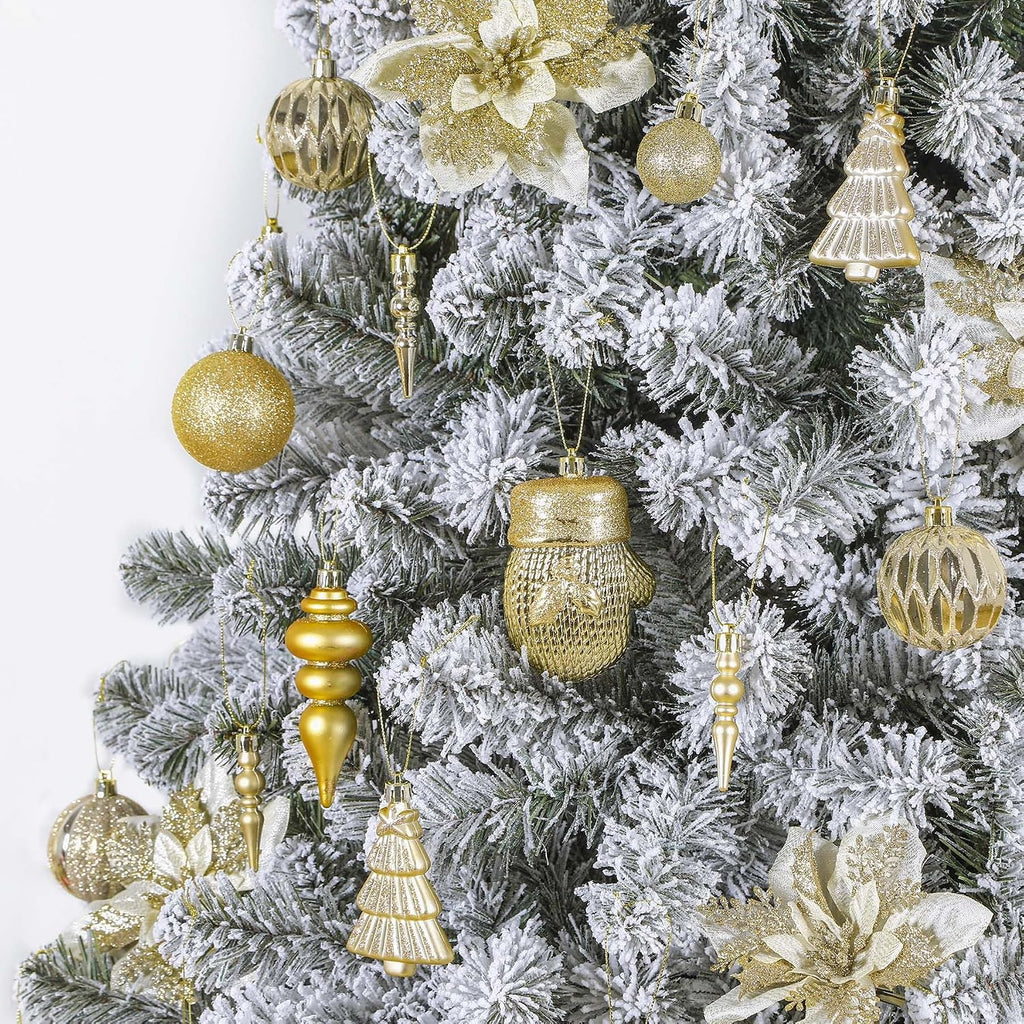 80pcs Christmas Balls Ornaments Set, Shatterproof Plastic Baubles Christmas Pendant for Xmas Tree, Holiday Wedding