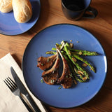 Soho Lounge Round Reactive Glaze Stoneware Dinnerware Set, Service for 4 (16pc), Blue, Soho Round