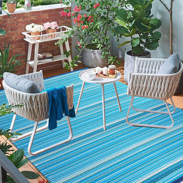 Reversible Outdoor/Indoor Plastic Rug Plastic Straw Rug Waterproof Portable Mat, Easy to Clean and Fold,Perfect for