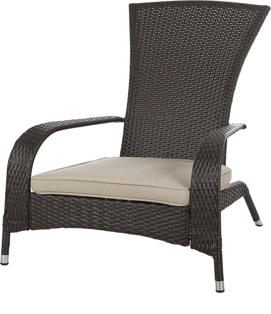 Balkene Home 61469 Coconino Wicker Lounge Chair All Weather Wicker Beige Cushion Armchair Lightweight Durable