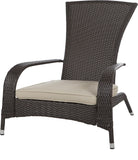 Balkene Home 61469 Coconino Wicker Lounge Chair All Weather Wicker Beige Cushion Armchair Lightweight Durable