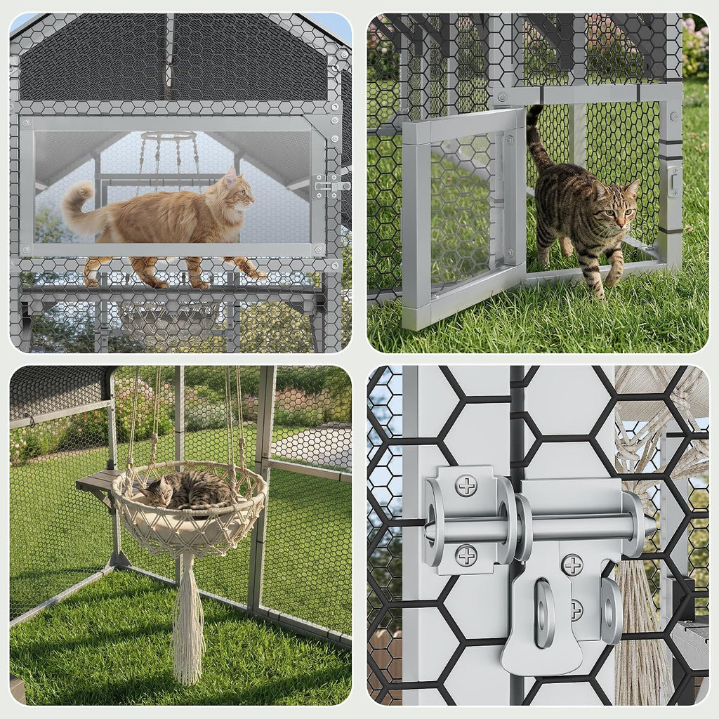 94 Inch Catio Outdoor Cat Enclosure