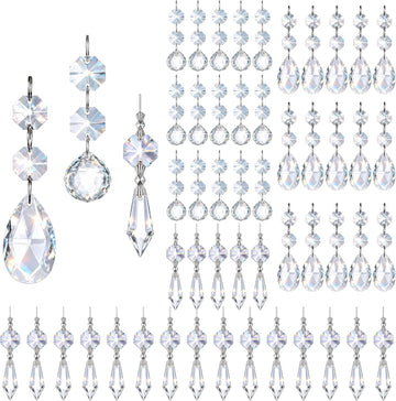 50pcs Assorted Chandelier Crystal Prism Replacement Suncatcher