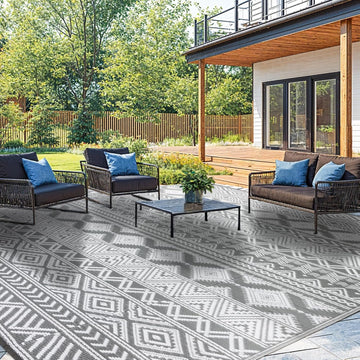 Waterproof Outdoor Rug, Reversible Plastic Straw Patio Camping Rugs, Outdoor Indoor RV Mat Carpet, Outside