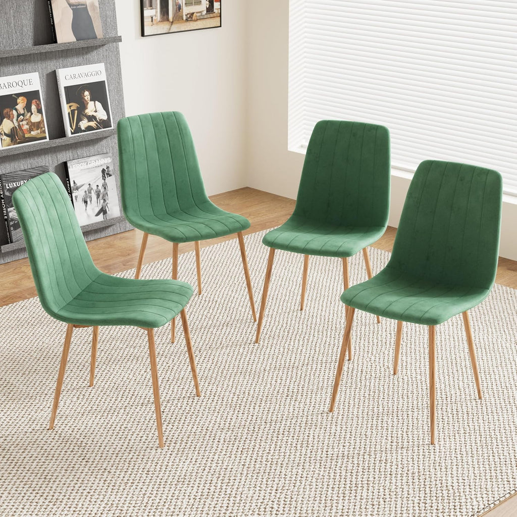 Dining Chairs Set of 4, Modern Kitchen Dining Room Chairs, Ergonomic Velvet Dining Chair Upholstered Cushion Seat and