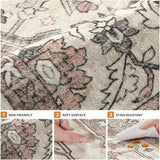 10x14 Area Rugs Living Room: Washable Vintage Rug Large Non-Slip Stain Resistant Ultra Soft Low Pile
