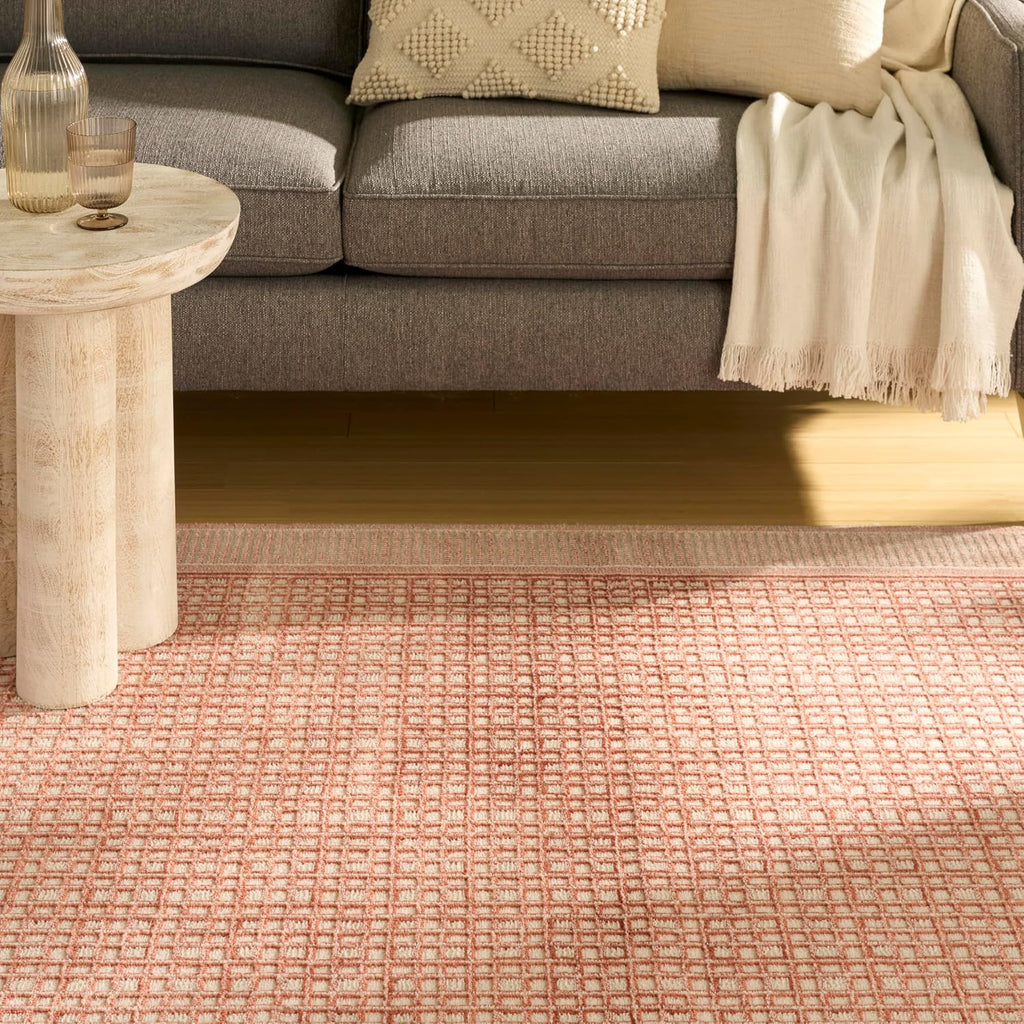 Home Nordic Brick Ivory Area Rug - Easy Clean, Non Shedding, Bed Room, Living Room, Dining Room, Kitchen (8'