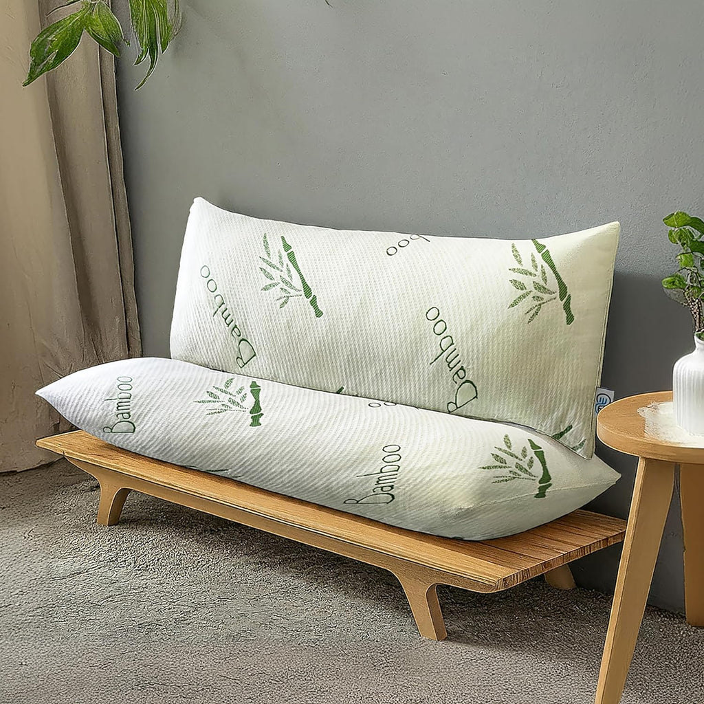 Full Rayon Bamboo Fiber Pillow Memory Foam Body Pillow for Side Sleeper, Huggable Long Body Pillow for Adults with