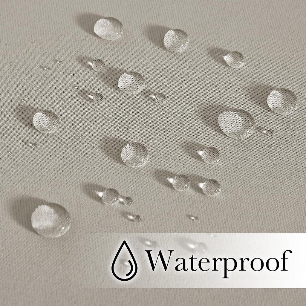 Windproof Outdoor Curtains Waterproof W84xL108 Natural | Premium Thick Privacy Weatherproof UV Block Drapes Grommet