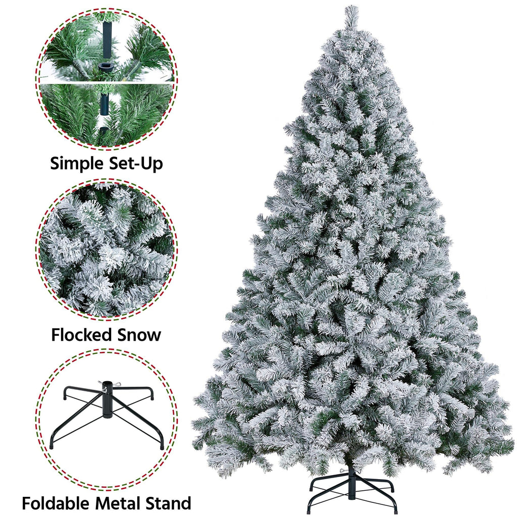 7.5ft Premium Snow Flocked Hinged Artificial Christmas Tree