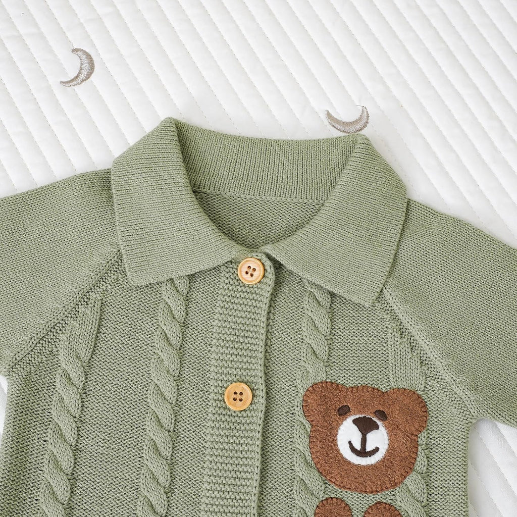 Knit Baby Sweater Romper, Newborn Boys and Girls Outfit