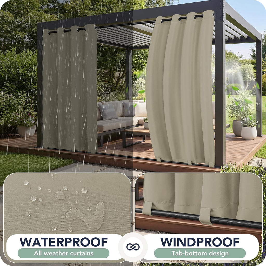 Gazebo Curtains Outdoor Waterproof 6 Panels
