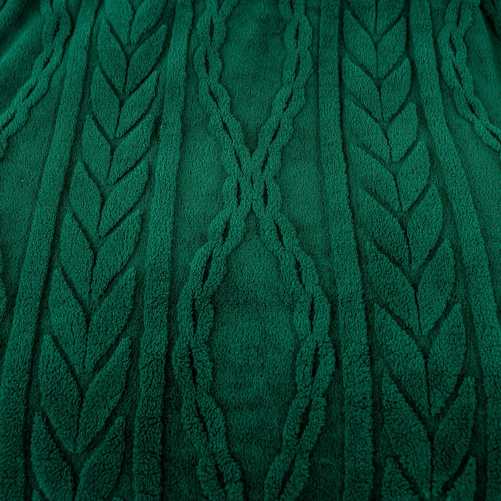 Sherpa Throw Pillow Covers, Set of 2-Forest Green, 18"x18"