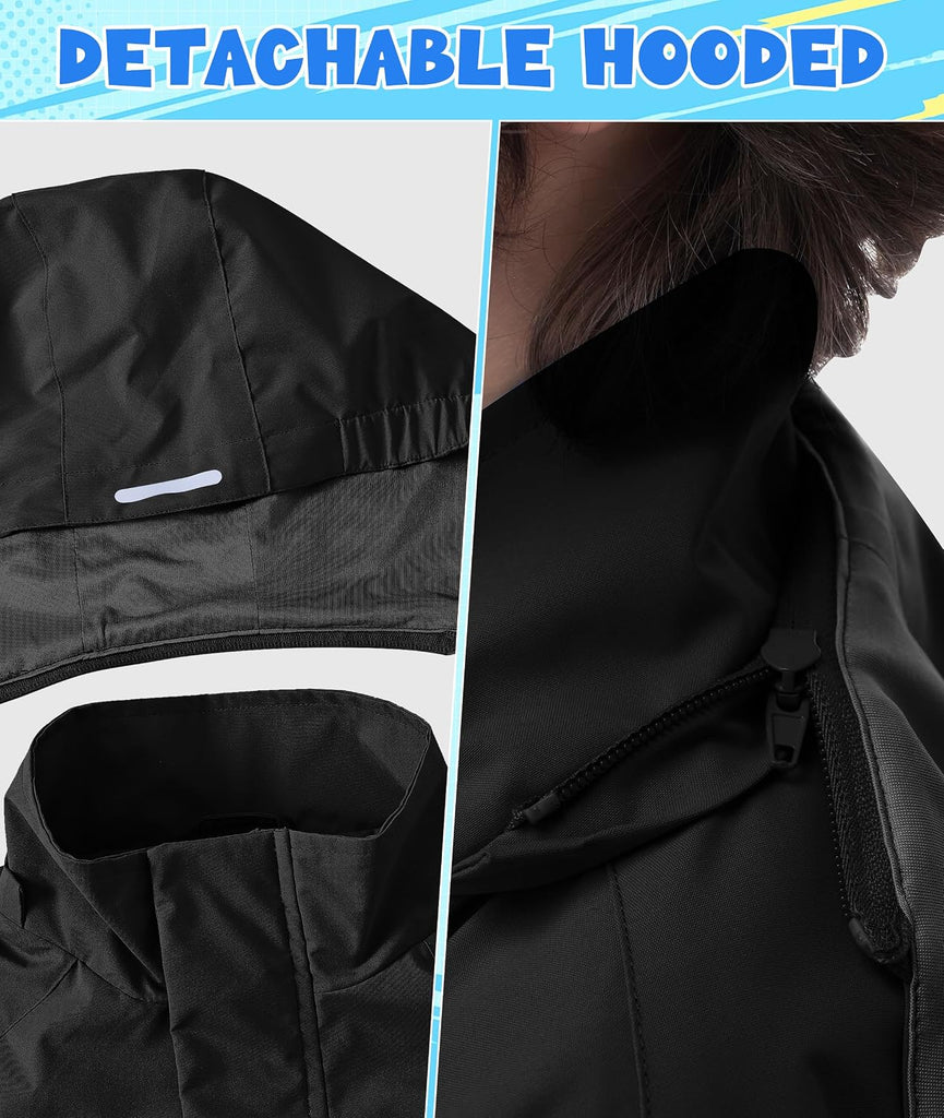 Boys Rain Jacket Kids Lightweight Rain Jackets Waterproof Hooded Windbreaker Outdoor Coats for Boys Girls