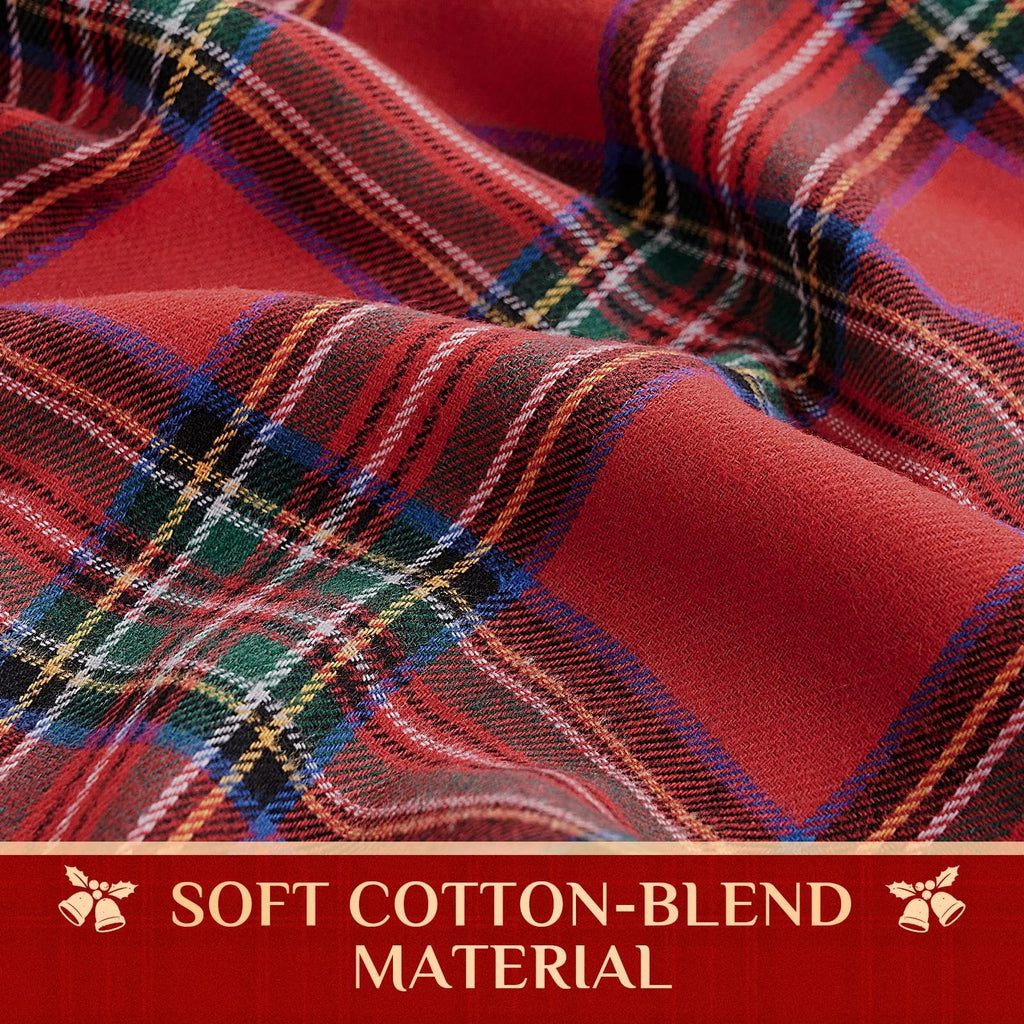 Christmas Checkered Tablecloth Rectangle, Red, 54 x 80 Inch, 6ft