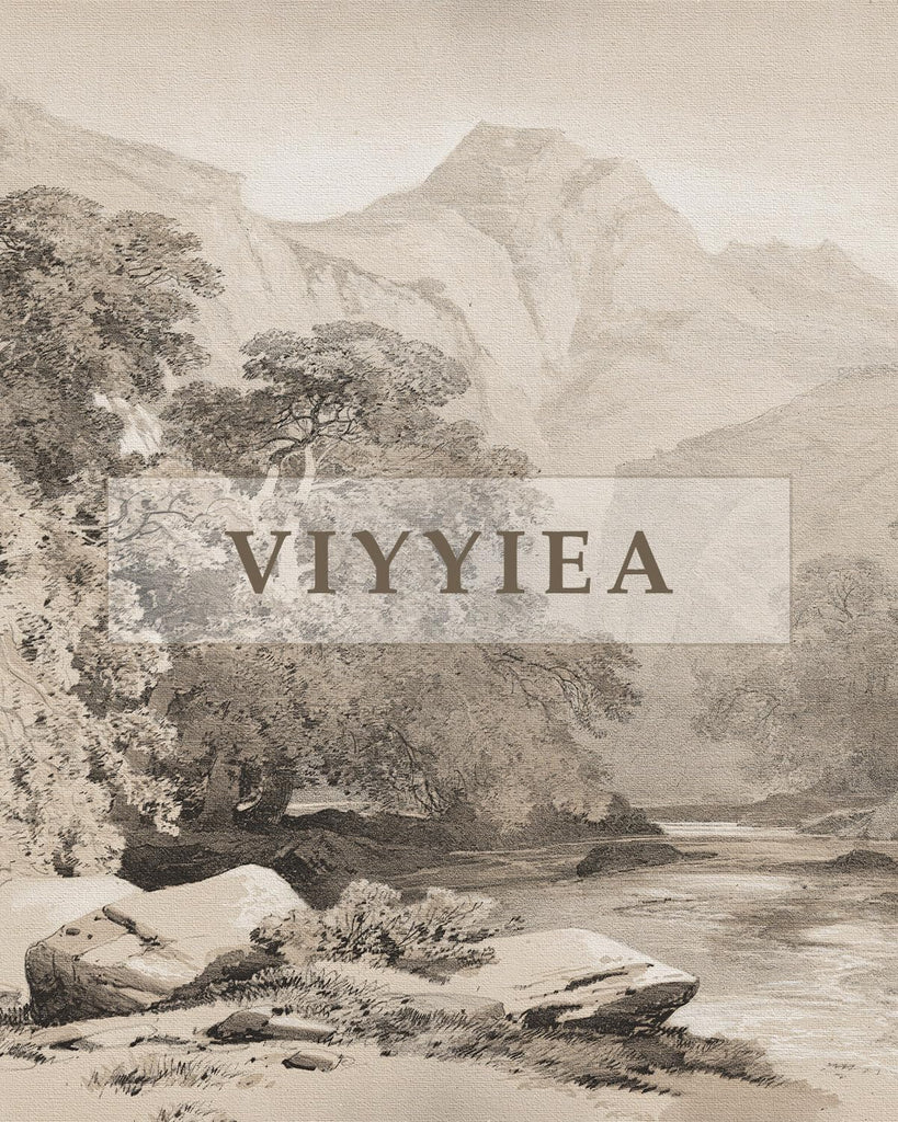 Extra Large Canvas Wall Art - Vintage Landscape Sketch, 36x54 Inch