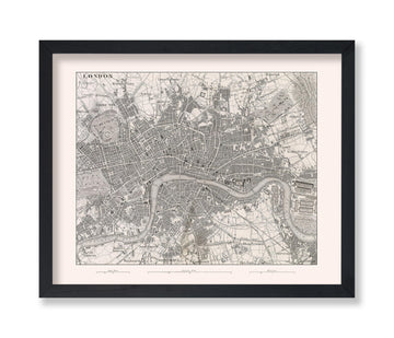 Vintage London Print - Retro Aerial Map Poster - England - Educational Gift for Men, Women, Travel Lover - Wall Decor